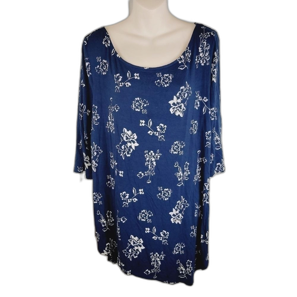 Terra & Sky floral criss cross back top 1x